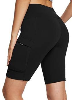 BALEAF Radlerhose Damen Hohe Taille Kurze Sporthose Activewear Shorts Wanderhose Kurz Blickdicht Shorts für Yoga Gym von BALEAF