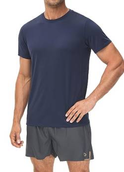 BALEAF Sustain Herren T-Shirt Laufshirt Kurzarm Atmungsaktiv Sport Shirt Schnelltrocknend Sportshirt Trainingsshirt Schwarz L von BALEAF
