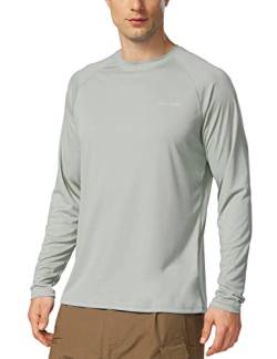 BALEAF UV Shirt Herren Wasser UV-Schutz UPF 50+ Rashguard Sonnenschutz Langarm Shirt Grau XXL von BALEAF
