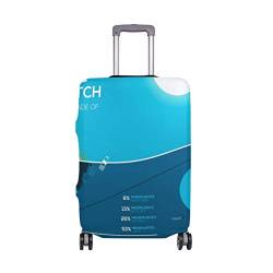 BALII Handgezeichnete Pacific Trolley Case Schutzhülle Elastische Gepäckabdeckung Passt 18-32 Zoll Gepäck, multi, S(fit 18"-20" suitcase) von BALII