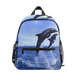 BALII Sea Dolphin Jumping Kleinkind Rucksack Büchertasche Schulrucksack für Mädchen Jungen Kinder, multi, Einheitsgröße, Rucksack Backpacks von BALII