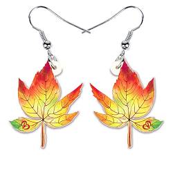 BAMAY Acryl Ahornblatt Ohrringe Baumeln Schmuck Herbst Ohrringe für Frauen Mädchen Charms Herbstblatt Girlande Geschenke (Gelb) von BAMAY