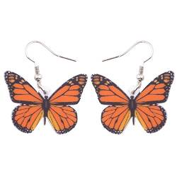 BAMAY Acryl Insekten Monarch Schmetterling Ohrringe baumeln Schmuck blau Morpho Schmetterling Ohrringe für Frauen Mädchen Charms Geschenke (Orange) von BAMAY