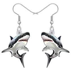 BAMAY Acryl Neuheit Cartoon Hai Ohrringe Hängend Ozean Fisch Baumeln Schmuck Hai Geschenke für Damen Mädchen Charms (Multi) von BAMAY