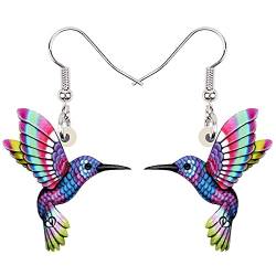 BAMAY Acryl Neuheit Kolibri Ohrringe Vögel Hängend Baumeln Mode Schmuck für Damen Mädchen Sommer Charms Geschenke (Violett) von BAMAY