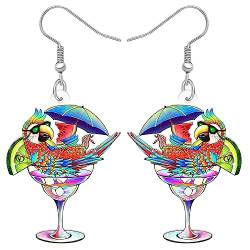 BAMAY Acryl Scarlet Macaw Papagei Ohrringe baumeln Schmuck Hawaii Vogel Ohrringe für Frauen Mädchen Anime Sommer Geschenke (Mehrfarbig 487) von BAMAY