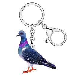 BAMAY Acryl Taube Vogel Schlüsselanhänger Geldbörse Auto Schlüsselanhänger Frühling Schmuck niedliche Taube Geschenke für Frauen Mädchen Sommer Charms (Schwarz 326) von BAMAY