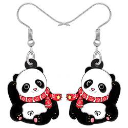 BAMAY Acryl niedlich Panda Ohrringe Modeschmuck Anime Bär baumeln Ohrringe für Frauen Mädchen Weihnachten Geschenke (Schwarz 124) von BAMAY