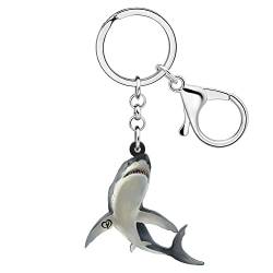 BAMAY Anime Wal Schlüsselanhänger Acryl Brieftasche Auto Schlüsselanhänger Hai Schlüsselanhänger für Frauen Mädchen Sommer Geschenke Ozean Tiere Charms (Grau Hai) von BAMAY