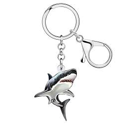BAMAY Anime Wal Schlüsselanhänger Acryl Brieftasche Auto Schlüsselanhänger Hai Schlüsselanhänger für Frauen Mädchen Sommer Geschenke Ozean Tiere Charms (Hai Schwarz) von BAMAY