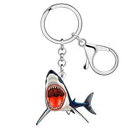 BAMAY Anime Wal Schlüsselanhänger Acryl Brieftasche Auto Schlüsselanhänger Hai Schlüsselanhänger für Frauen Mädchen Sommer Geschenke Ozean Tiere Charms (Rot Hai) von BAMAY