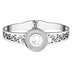 BAMAY Edelstahl 12 Sternzeichen Armband Armreif Konstellation 18K Gold Armbänder für Frauen Mädchen Charms Fische Geschenke (Versilbert Jungfrau Armband) von BAMAY