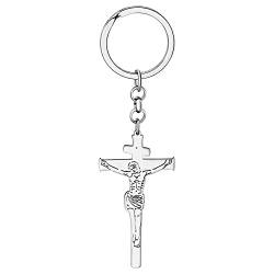 BAMAY Edelstahl Jesus Kreuz Kruzifix Schlüsselanhänger Auto Schlüsselbund Christus Geschenk Neuheit Schmuck für Frauen Tasche Charms von BAMAY