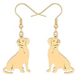 BAMAY Edelstahl Labrador Hund Ohrringe Hängend Welpe Baumeln Neuheit Schmuck Labrador Charms Geschenk für Damen Mädchen von BAMAY