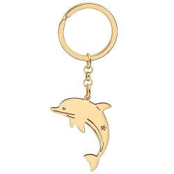 BAMAY Edelstahl Seeschildkröte Hai Delphin Fisch Schlüsselanhänger Seepferdchen Krabbe Schlüsselanhänger Geschenke für Frauen Mädchen von BAMAY