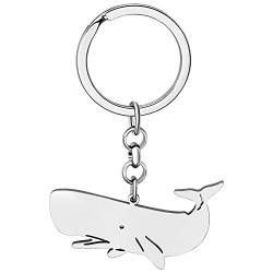 BAMAY Edelstahl Walfisch Schlüsselanhänger Ozean Fisch Schlüsselanhänger Meer Leben Schmuck für Frauen Mädchen Charms Geschenke von BAMAY