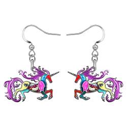 BAMAY Emaille Legierung Einhorn Ohrringe Pferd Hängend Baumeln Mode Schmuck Charms Geschenke für Damen Mädchen Kinder (Mehrfarbig) von BAMAY