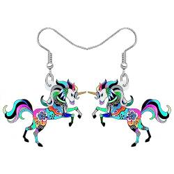 BAMAY Fantasy Pferd Einhorn Ohrringe Acryl Anime baumeln Ohrringe Charms Einhorn Geschenke für Frauen Mädchen (Schwarz 490) von BAMAY