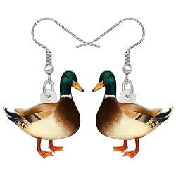 BAMAY Niedliche Mandarin Enten Ohrringe Acryl Baumel Schmuck Blumen Enten Geschenke für Frauen Mädchen Pelikan Ohrringe Enten Anhänger (Stockente) von BAMAY