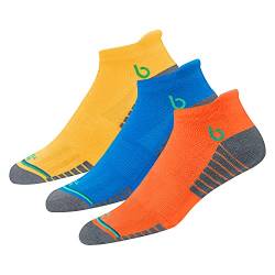 BAMBOS Öko-Touch 3 Paar Sneakersocken Herren Damen Kurze Sportsocken Laufen, Gym & Fitness Unisex Bambus Socken (EU 35-38, Mehrfarbig) von BAMBOS