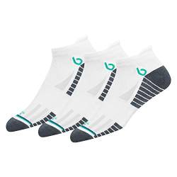 BAMBOS Öko-Touch 3 Paar Sneakersocken Herren Damen Kurze Sportsocken Laufen, Gym & Fitness Unisex Bambus Socken (EU 35-38, Öko Weiß) von BAMBOS