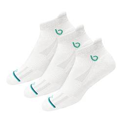 BAMBOS Öko-Touch 3 Paar Sneakersocken Herren Damen Kurze Sportsocken Laufen, Gym & Fitness Unisex Bambus Socken (EU 35-38, Öko Weiß) von BAMBOS