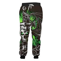 BANAITIE Herren 3D Totenkopf Volldruck Horror Jogginghose Hip Hop Harajuku Freizeithose Unisex Bequeme Sporthose,1,5XL von BANAITIE