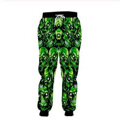 BANAITIE Herren 3D Totenkopf Volldruck Horror Jogginghose Hip Hop Harajuku Freizeithose Unisex Bequeme Sporthose,2,m von BANAITIE