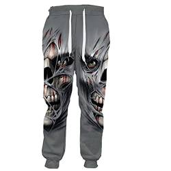 BANAITIE Herren 3D Totenkopf Volldruck Horror Jogginghose Hip Hop Harajuku Freizeithose Unisex Bequeme Sporthose,9,XL von BANAITIE