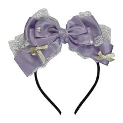 BANAN Show Bowknot Stirnband Spitze Headhoop/Haarspangen LolitaStyle Kostüm Kopfschmuck Mädchen Weiblich Cosplay Party Kopfschmuck Lolitaheadband Band Schleife Haarnadel Maid Cosplay Kopfschmuck von BANAN