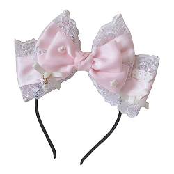 BANAN Show Bowknot Stirnband Spitze Headhoop/Haarspangen LolitaStyle Kostüm Kopfschmuck Mädchen Weiblich Cosplay Party Kopfschmuck Lolitaheadband Band Schleife Haarnadel Maid Cosplay Kopfschmuck von BANAN