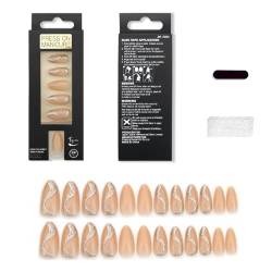 Falsche Nägel kurz drücken auf Nägel mit französischen Designs Stick On Nails Kit für Frauen Acryl Fake Nails für Nail Art Acryl auf Nägel für Frauen klar von BANAN