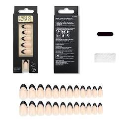 Falsche Nägel kurz drücken auf Nägel mit französischen Designs Stick On Nails Kit für Frauen Acryl Fake Nails für Nail Art Acryl auf Nägel für Frauen klar von BANAN