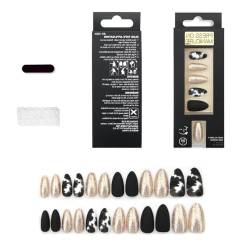 Falsche Nägel kurz drücken auf Nägel mit französischen Designs Stick On Nails Kit für Frauen Acryl Fake Nails für Nail Art Acryl auf Nägel für Frauen klar von BANAN