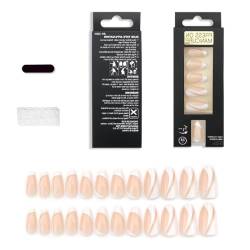 Falsche Nägel kurz drücken auf Nägel mit französischen Designs Stick On Nails Kit für Frauen Acryl Fake Nails für Nail Art Acryl auf Nägel für Frauen klar von BANAN