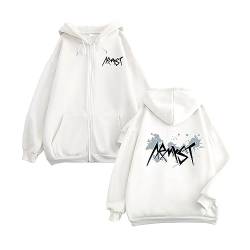 BANB Jungkook Armyst Hoodie K-Pop Support Merch, warmes, Dickes Sweatshirt mit Reißverschluss für -Fans White-L von BANB