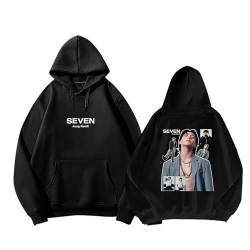 BANB Jungkook Photo Print Hoodie 7 Album Merch K-Pop Support Sweatshirt Black Thick-M von BANB