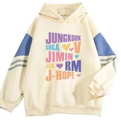 BANB Name Print Hoodie K-Pop Support Merch Winter Warm Dickes Sweatshirt für Army-Fans beige 2-L von BANB