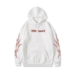 BANB Suga Agust D Concert Merch Hoodie warmes Loses Sweatshirt für Fans A White-4XL von BANB