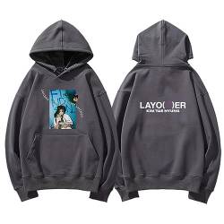 BANB V Solo Album Layover Hoodie Kim Tae Hyung Stütze Merch warmes Dickes Sweatshirt für Fans Grey B-S von BANB