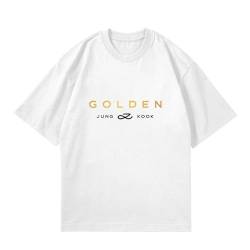 Jungkook Golden Merch T -Shirt Kpop Merch Cotton Lose T -Shirt für Fans White-XL von BANB