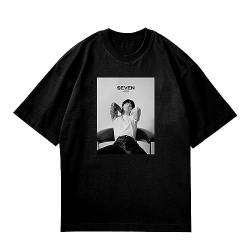 Jungkook Seven Merch T-Shirt JK 7 Tage die Woche Soloalbum T-Shirt T-Shirt für süße Fans Mädchen Black 2-L von BANB
