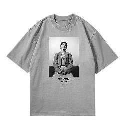 Jungkook Seven Merch T-Shirt JK 7 Tage die Woche Soloalbum T-Shirt T-Shirt für süße Fans Mädchen Grey 1-L von BANB