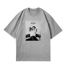 Jungkook Seven Merch T-Shirt JK 7 Tage die Woche Soloalbum T-Shirt T-Shirt für süße Fans Mädchen Grey 2-M von BANB