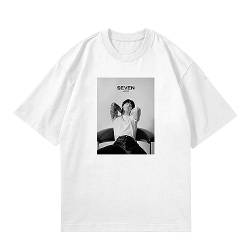 Jungkook Seven Merch T-Shirt JK 7 Tage die Woche Soloalbum T-Shirt T-Shirt für süße Fans Mädchen White 2-L von BANB