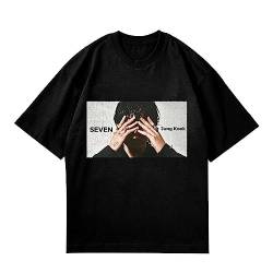 Jungkook Tshirt 7 Seven JK T-Shirt Kurzarm Tops T-Shirt für süße Fans Mädchen Black 1-3XL von BANB