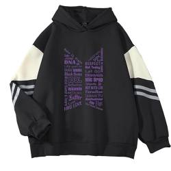 Name Print Hoodie K-Pop Support Merch Winter Warm Dickes Sweatshirt für Army-Fans Black 6-M von BANB