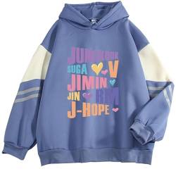 Name Print Hoodie K-Pop Support Merch Winter Warm Dickes Sweatshirt für Army-Fans Blue 2-M von BANB