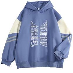 Name Print Hoodie K-Pop Support Merch Winter Warm Dickes Sweatshirt für Army-Fans Blue 6-L von BANB