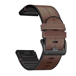 BANDKIT 26 mm 22 mm Silikon + Leder Schnellverschluss Uhrenarmband für Garmin Fenix 6 6S 6X Pro 5X 5 Plus 3 HR Watch Easyfit Armband, For Approach S60, Achat von BANDKIT